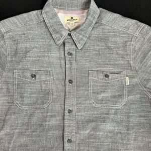 Woolrich‎ Men's Button Up Solid Gray Short Sleeve Casual Shirt- Size XL